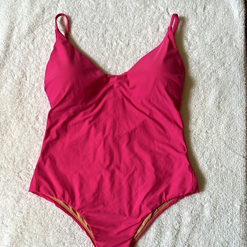J Crew Pink Scoop Neck One Piece Swimsuit